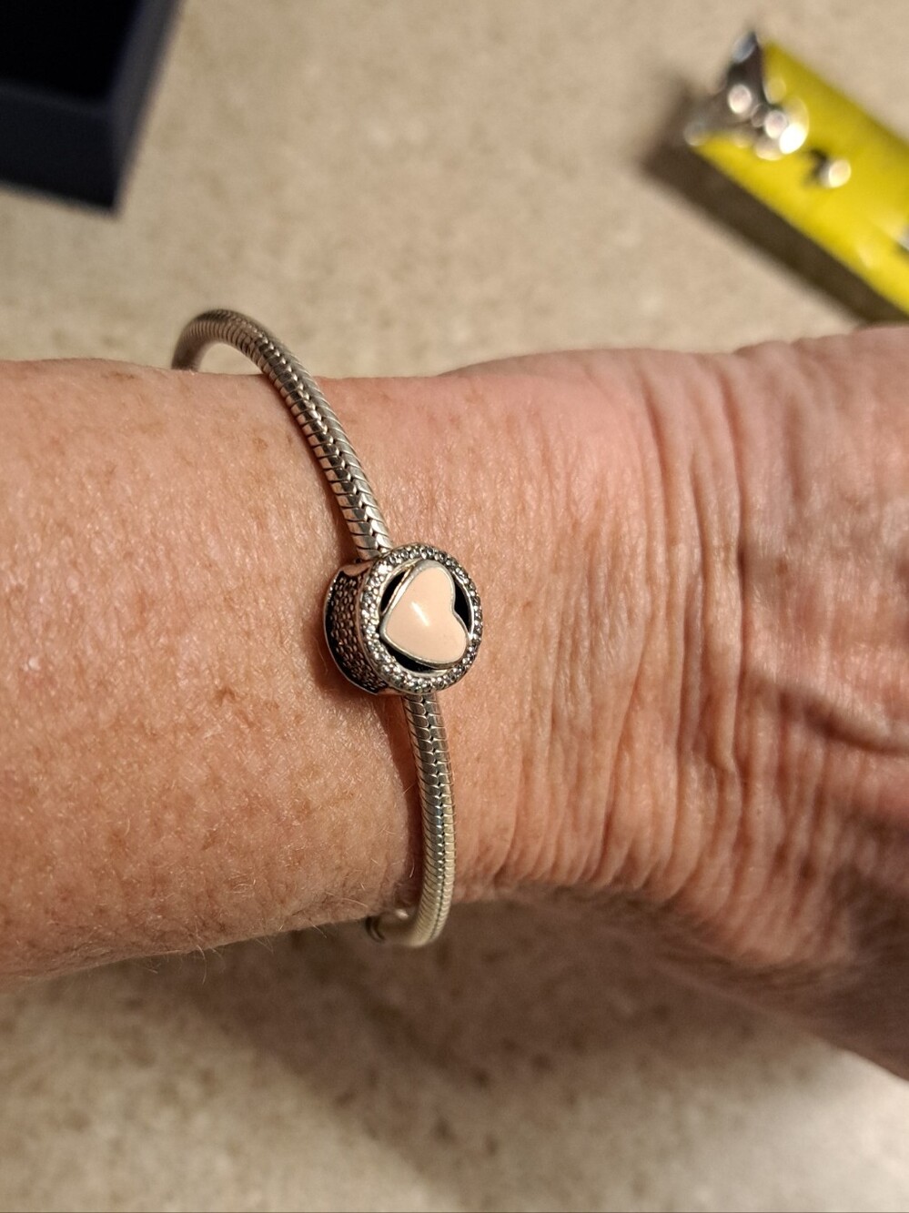 Pandora Snake Chain Bracelet With Charm - Picture 9 of 9
